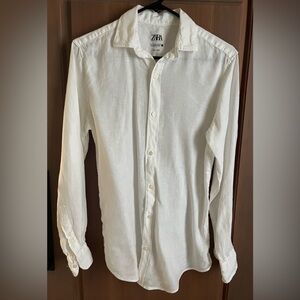 Zara Men's Classic White Button-Down Shirt